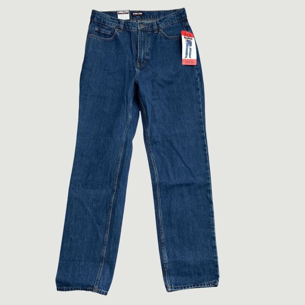 NEW Kirkland Signature Men's 34x34 Relaxed Fit Jeans Double-Stitched N0030 - Picture 4 of 10